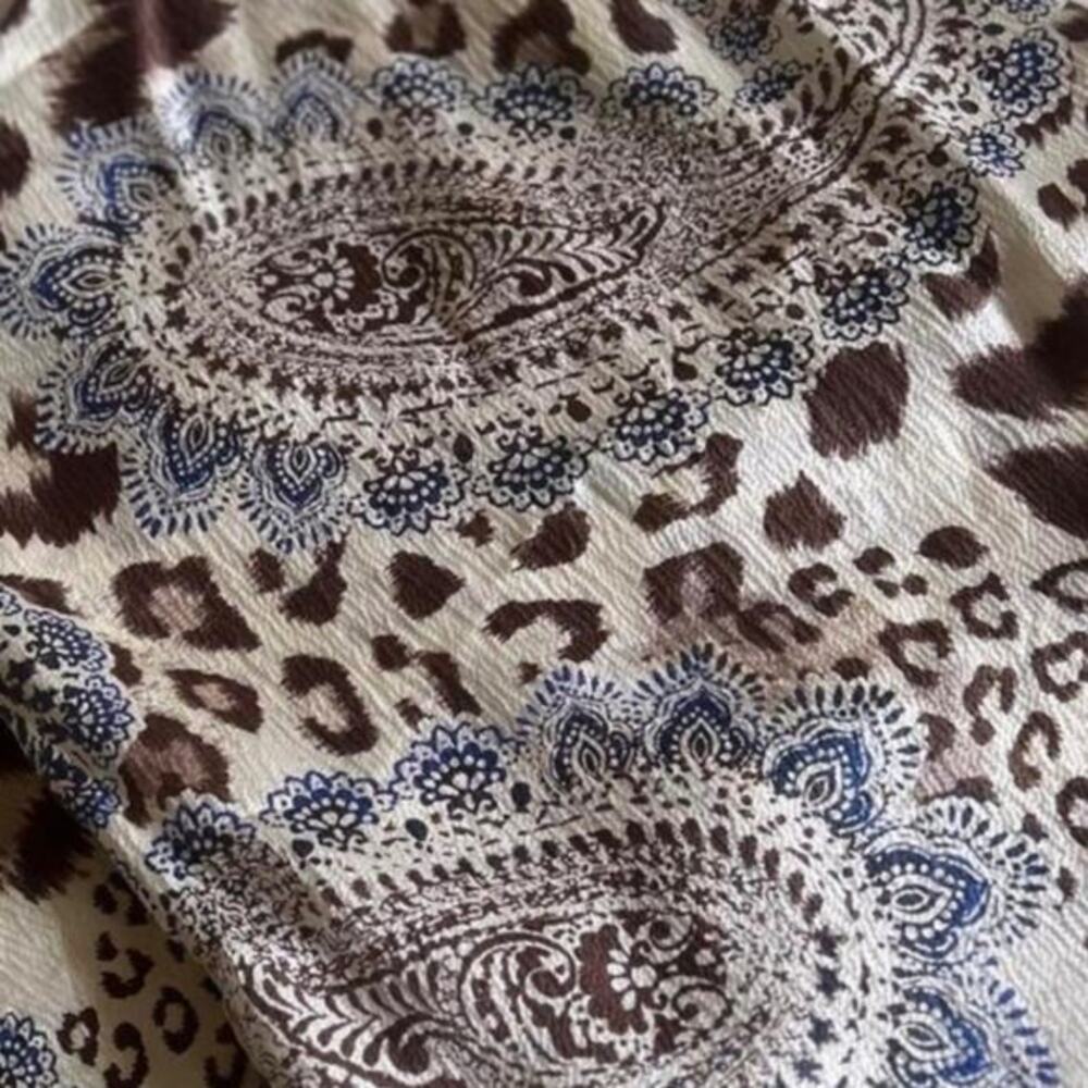 Tommy Bahama Cub One Shoulder Dress Cream Leopard Animal Print Paisley Silk‎ 4 - Picture 6 of 7